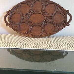 Handcrafted Oval Wooden Serving Tray